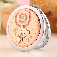 化妆镜子便携折叠式 双面随身小熊梳妆镜子可爱美妆镜礼品生日女生实用小女感恩节