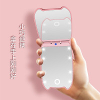 塑美康 便携化妆镜led带灯补光折叠放大镜美妆镜随身小镜子拼购送女生女友女儿闺蜜生日美妆礼品