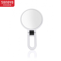 美妆双面镜10倍放大镜子 5倍化妆镜 公主镜折叠便携镜手柄镜