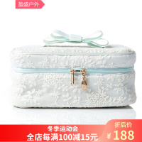暖暖节 化妆包大容量日系可爱风洛丽塔蕾丝花朵化妆包大容量笔刷子化妆品收纳包多功能
