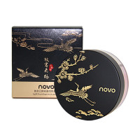 novo中国风云鹤轻盈四色散粉 定妆粉蜜粉饼带粉扑遮瑕控油不脱妆哑光珠光 发际线修容晚安粉四宫格散粉
