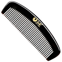 角缘 梳子女牛角按摩梳 15厘米家用有效防静电无柄梳子男 免费刻字定制送女友老婆生日 黑水牛角