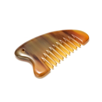 Mr.green白水牛角小梳子刮痧板无柄梳子全身刮痧脸部按摩片拔筋棒单个礼盒装