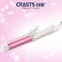 创星CRAST卷发棒 卷直两用 夹板直发器拉直板夹内扣卷发器短发 烫发棒电卷棒电夹板大卷 熨板 粉红色