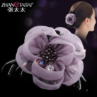 张太太花朵头饰韩版娟纱抓夹发卡发夹子大号发抓造型器卡子发饰头花饰品