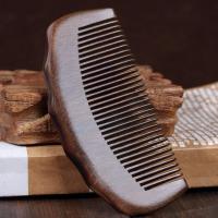 正品檀木梳子 女生用方便携带 男女士按摩梳 小女孩儿童用木头梳子 送妈妈老婆女友生日 刻字 金丝檀木梳【按摩功能款