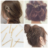 网红超人气金色交叉一字夹韩国百搭造型日系刘海夹发夹一套36只装 2803#金色/一套10支