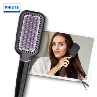 飞利浦(PHILIPS)卷发棒 直发器 直发梳造型梳按摩梳 卷直两用 美发直发梳 不伤发 送女友 BHH880/05 实