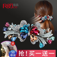 头饰发夹女韩国顶夹盘发发卡成年女水钻头发夹子造型弹簧夹固定