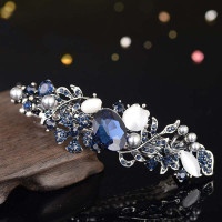 森悦(Senyue) 发饰韩版复古发夹发卡一字夹卡子大号水钻弹簧夹顶夹蝴蝶结头饰品