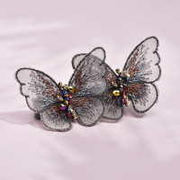 海雯妮 饰品发饰女发夹 刺绣蝴蝶时尚少女边夹可爱头饰夹子发卡卡子配饰装饰