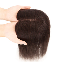 假发女递针斜分缝一片式盖白发头顶补发片无痕真发遮盖短发假发片女