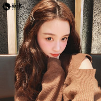 假发女长卷发轻薄蕾丝水波纹卷 复古自然真人发丝圆脸网红头套式