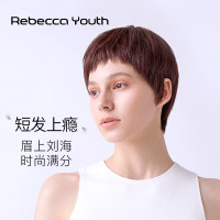 瑞贝卡rebecca假发女狗啃刘海短碎直发蓬松自然时尚潮流中性帅气头套