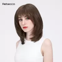 瑞贝卡假发女中长直发尾内扣空气刘海全真人发手织辛芷蕾同款头套
