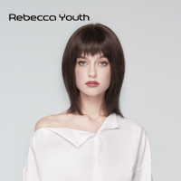 瑞贝卡假发女法式刘海中长直发锁骨发真人发全手织工艺头套
