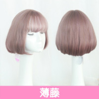 帝飞(DIFEI)假发女短发空气刘海奶奶灰bobo头套蓬松修脸梨花头内扣卷发套