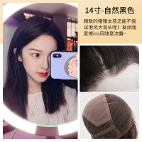 轻薄全手织蕾丝真发假发女中长直发自然全头套新式扎高马尾丸子头