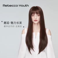 瑞贝卡(rebecca)假发全真人发空气刘海全手织工艺长直发及腰长发头套