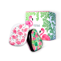 TangleTeezer美发梳TT王妃梳便携梳防打结 守护精灵礼盒(便携款粉红火烈鸟+便携款热带丛林)