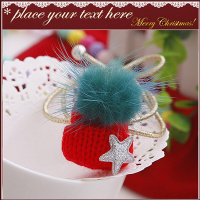 儿童发饰圣诞头饰 毛球五瓣花亮片蝴蝶结发箍发夹发绳圣诞节