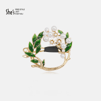 shes茜子头饰 撞色滴油栀子花边夹发卡 时尚多用丝巾夹刘海发夹发饰 节日 送女友送爱人