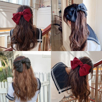 大蝴蝶结发夹后脑勺lolita发饰弹簧夹横夹发绳日系jk发卡头饰夹子