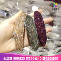 女士发夹带钻石韩国新款头饰施家水钻高端横夹顶夹大号一字夹弹簧夹水晶马尾发饰 三生三世