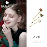 PN发夹女款学生圣诞树边夹甜美俏皮洗脸水钻头饰百搭日常发卡 蝶舞
