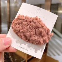 ins网红毛绒发夹毛毛发卡头饰秋冬毛线小夹子刘海夹边夹少女发饰