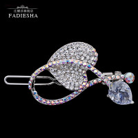 法蝶莎时尚珠宝头饰边夹韩版人造锆石刘海夹青蛙扣夹水钻顶夹横夹发夹发饰品送女友送姐妹生日