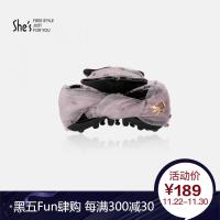 shes茜子发夹 浪漫泡泡纱盘发抓夹 时尚头饰发饰 春夏季