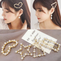 新款珍珠发夹甜美淑女韩国网红学生可爱卡子夹子边夹少女刘海