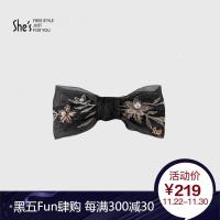 shes茜子头饰 丁香花手工钉珠刺绣平行发夹横夹 时尚饰品