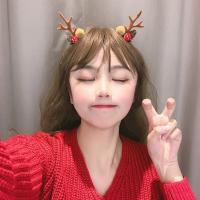 圣诞节装饰可爱少女心鹿角发夹顶夹刘海夹英伦风派对装扮夹子头饰