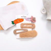 网红韩国可爱发夹莓毛绒bb夹刘海顶夹边夹成人夹子少女发饰