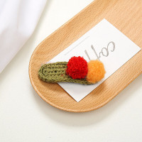 韩国儿童发夹毛线球球bb夹泰迪绒发卡可爱女童边夹刘海夹宝宝发饰