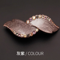 韩国水钻树叶发夹顶夹头饰品简约发卡子边夹网红弹簧夹马尾扣大号夹子女