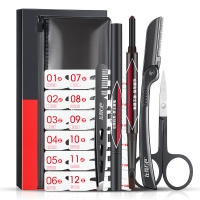 左颜右色 男士眉笔眉粉眉卡修眉刀初学者套装 01#黑色(防水防汗 防晕染 持久显色)