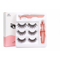 磁力假睫毛 磁铁假睫毛五自然款磁力裸妆磁性假睫毛眼线液套装免胶水