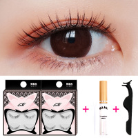 雅里奥3对装自然款睫毛透明梗磨尖手工2盒套装W001/W002