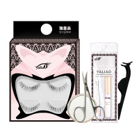 雅里奥自然仿真素颜空气假睫毛新手套装w002 透明梗
