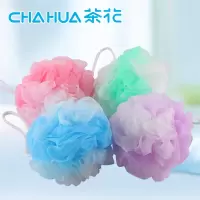 茶花沐浴球搓澡巾拉背条洗澡澡巾搓背长条洗澡巾沐浴条浴球浴花