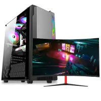 世纪之星 i7级六核至强E5 2620/AMD 游戏独显/8G内存/256G固态+500G机械盘 家用办公商务网课游戏电脑 台式机 DIY组装机电脑 台式电脑主机+27英寸全套