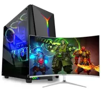 世纪之星 i7级六核E5 2620/GTX1050Ti 4G独显/16G内存/256G固态+500G机械盘 家用办公游戏电脑组装机 电脑主机 台式机组装电脑 台式电脑+32英寸曲面