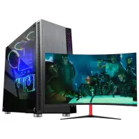 世纪之星 酷睿i5四核/AMD Radein 游戏独显/8GB内存/256GB固态 家用办公商用学生网课游戏电脑 台式机 台式电脑 DIY组装机 组装电脑 电脑主机+27英寸显示器