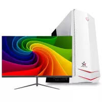 世纪之星 酷睿i7 2600四核/AMD游戏独显/8G内存/256G固态+500G机械硬盘 台式电脑 组装机电脑台式机 电脑主机 家用办公商用 学生直播游戏电脑台式机+24英寸全套
