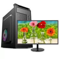 世纪之星 i5级四核至强E5 420 8G内存 128G固态+500G机械硬盘 台式电脑 台式机 电脑主机 组装电脑 DIY组装机 家用办公主机商务娱乐学生网课游戏电脑+19英寸