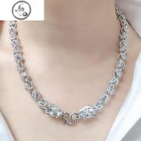 999纯银男士项链霸气个性双龙头粗款纯银链子男款挂坠配链无吊坠 JiMi