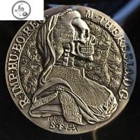 1780 奥地利妈双鹰徽章复古银币幸运硬币项链创意个性男女ins JiMi